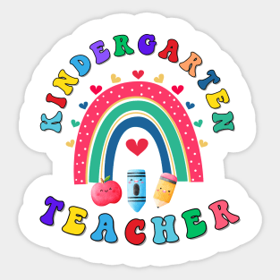 Kindergarten Teacher Rainbow Shirt Sticker